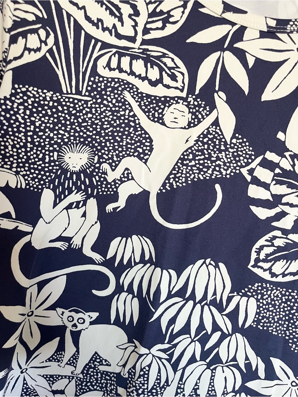 J. McLaughlin Navy Floral Print Scoop Neck Top - Picture 3 of 4